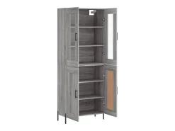 Aparador alto madera contrachapada gris sonoma 69,5x34x180 cm