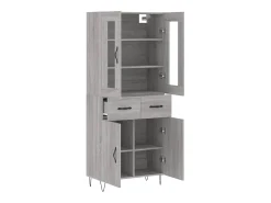 Aparador alto madera contrachapada gris sonoma 69,5x34x180 cm