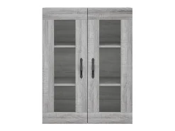 Aparador alto madera contrachapada gris sonoma 69,5x34x180 cm