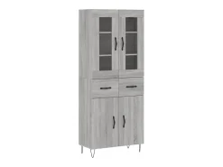 Aparador alto madera contrachapada gris sonoma 69,5x34x180 cm