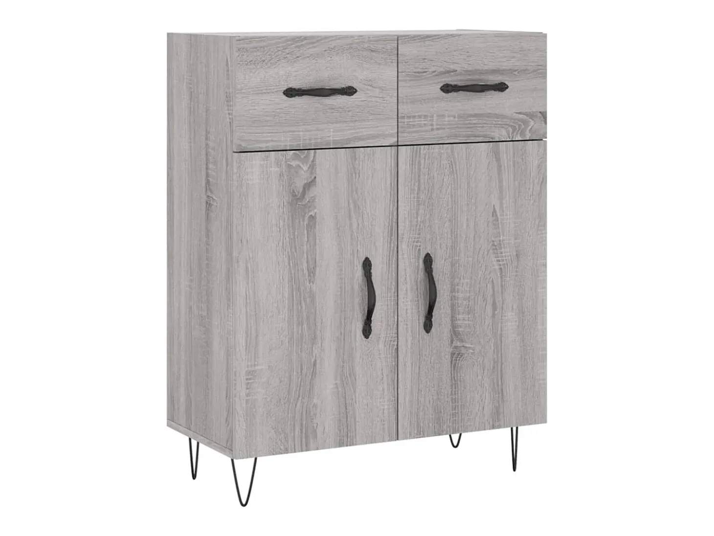 Aparador alto madera contrachapada gris sonoma 69,5x34x180 cm
