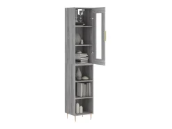 Aparador alto madera contrachapada gris Sonoma 34,5x34x180 cm ES83258