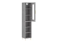 Aparador alto madera contrachapada gris Sonoma 34,5x34x180 cm ES83258