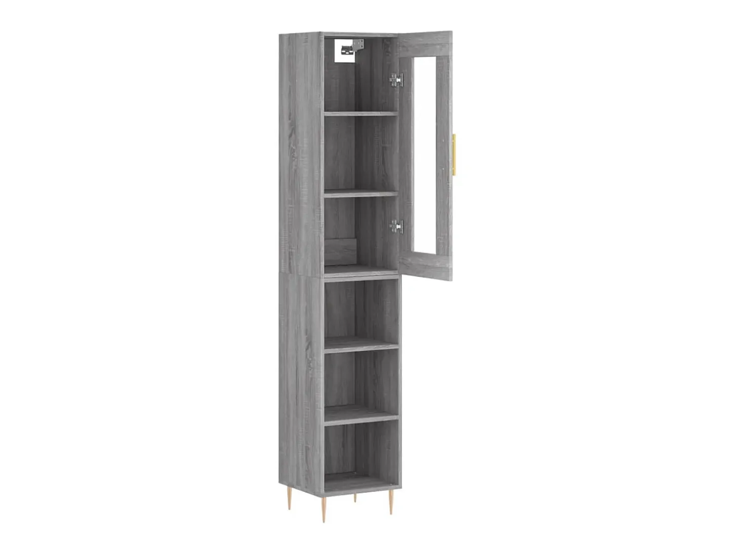 Aparador alto madera contrachapada gris Sonoma 34,5x34x180 cm ES83258