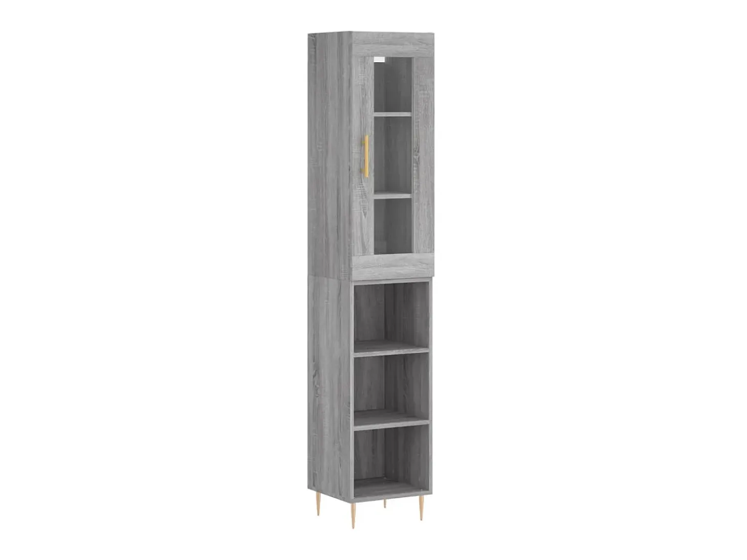 Aparador alto madera contrachapada gris Sonoma 34,5x34x180 cm ES83258