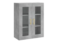 Aparador alto madera contrachapada gris hormigón 69,5x34x180 cm ES71171