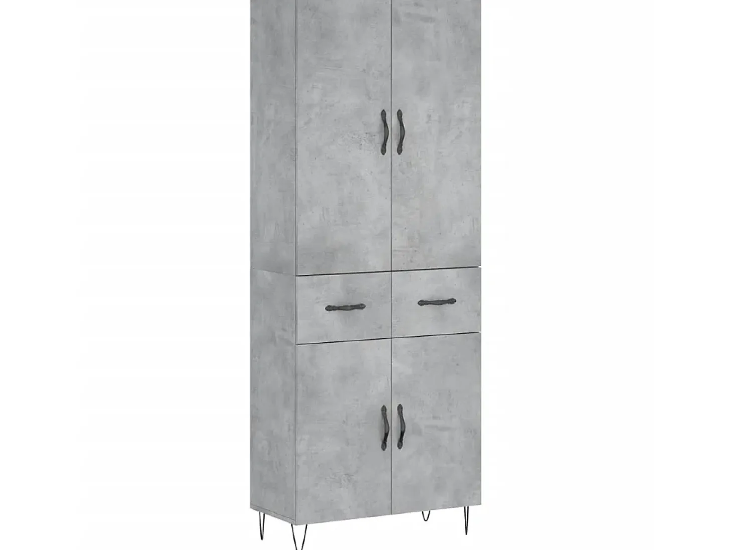 Aparador alto madera contrachapada gris hormigón 69,5x34x180 cm ES74015