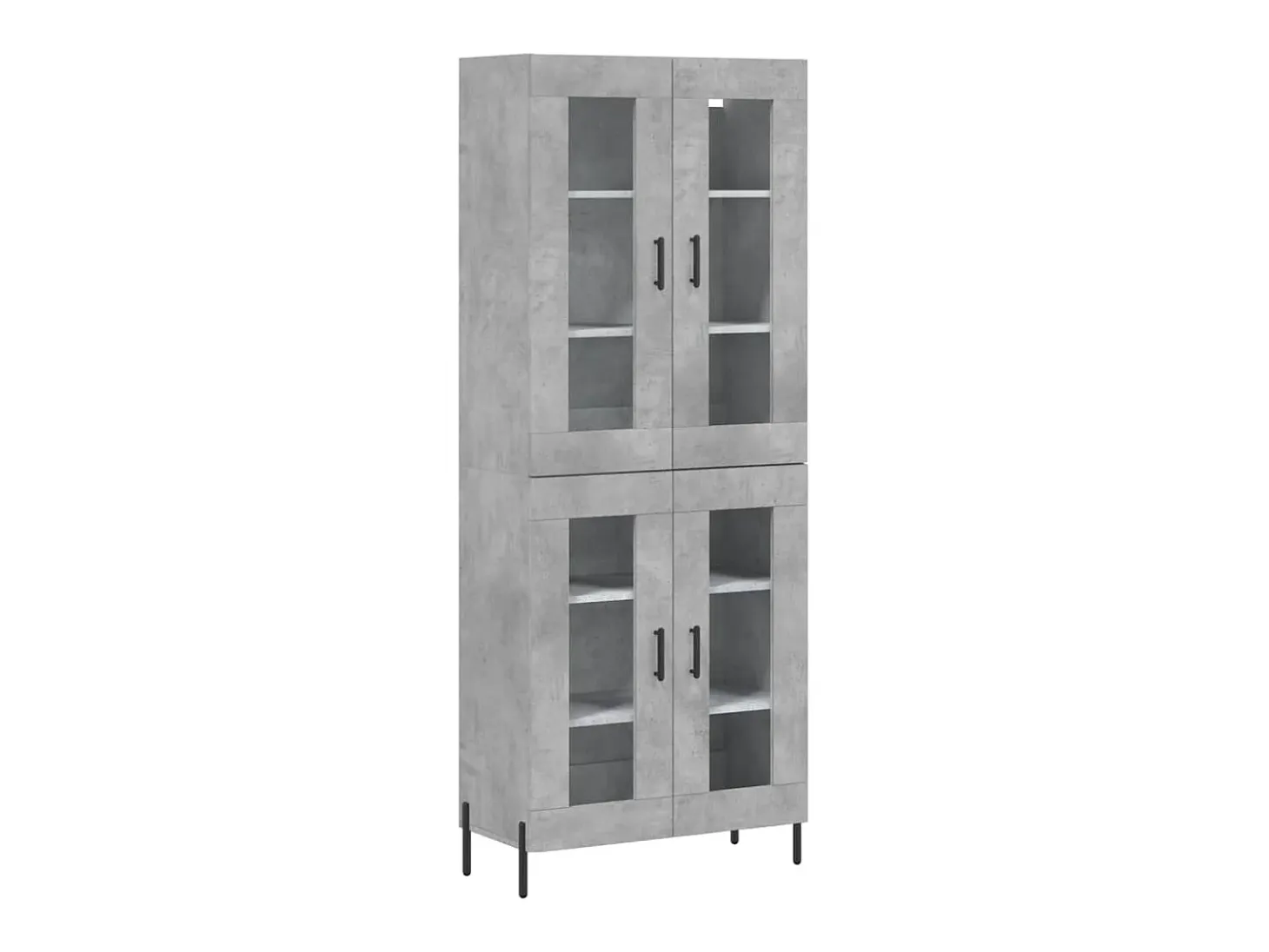Aparador alto madera contrachapada gris hormigón 69,5x34x180 cm ES13498