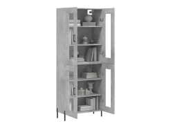 Aparador alto madera contrachapada gris hormigón 69,5x34x180 cm ES13498