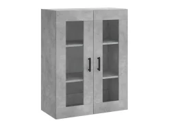 Aparador alto madera contrachapada gris hormigón 69,5x34x180 cm ES13498