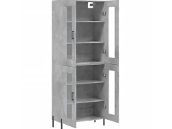 Aparador alto madera contrachapada gris hormigón 69,5x34x180 cm ES13498