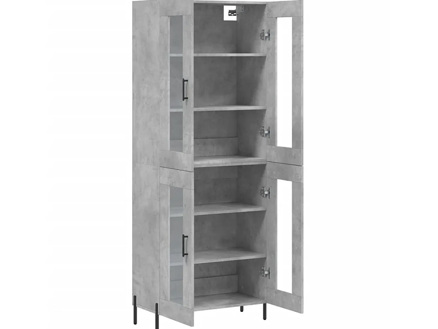 Aparador alto madera contrachapada gris hormigón 69,5x34x180 cm ES13498