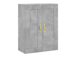 Aparador alto madera contrachapada gris hormigón 69,5x34x180 cm ES14477