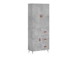 Aparador alto madera contrachapada gris hormigón 69,5x34x180 cm ES97739