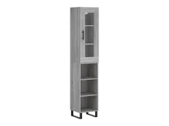 Aparador alto madera contrachapada gris Sonoma 34,5x34x180 cm