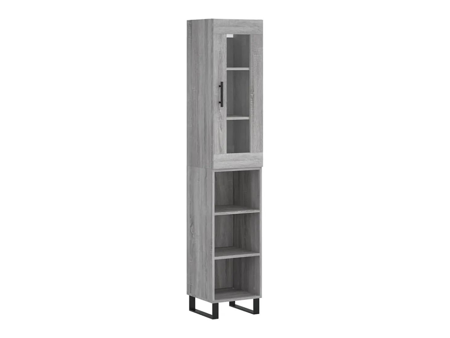Aparador alto madera contrachapada gris Sonoma 34,5x34x180 cm