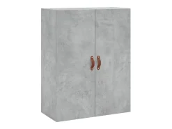 Aparador alto madera contrachapada gris hormigón 69,5x34x180 cm ES75708