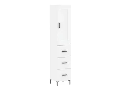 Aparador alto madera contrachapada blanco 34,5x34x180 cm ES16497