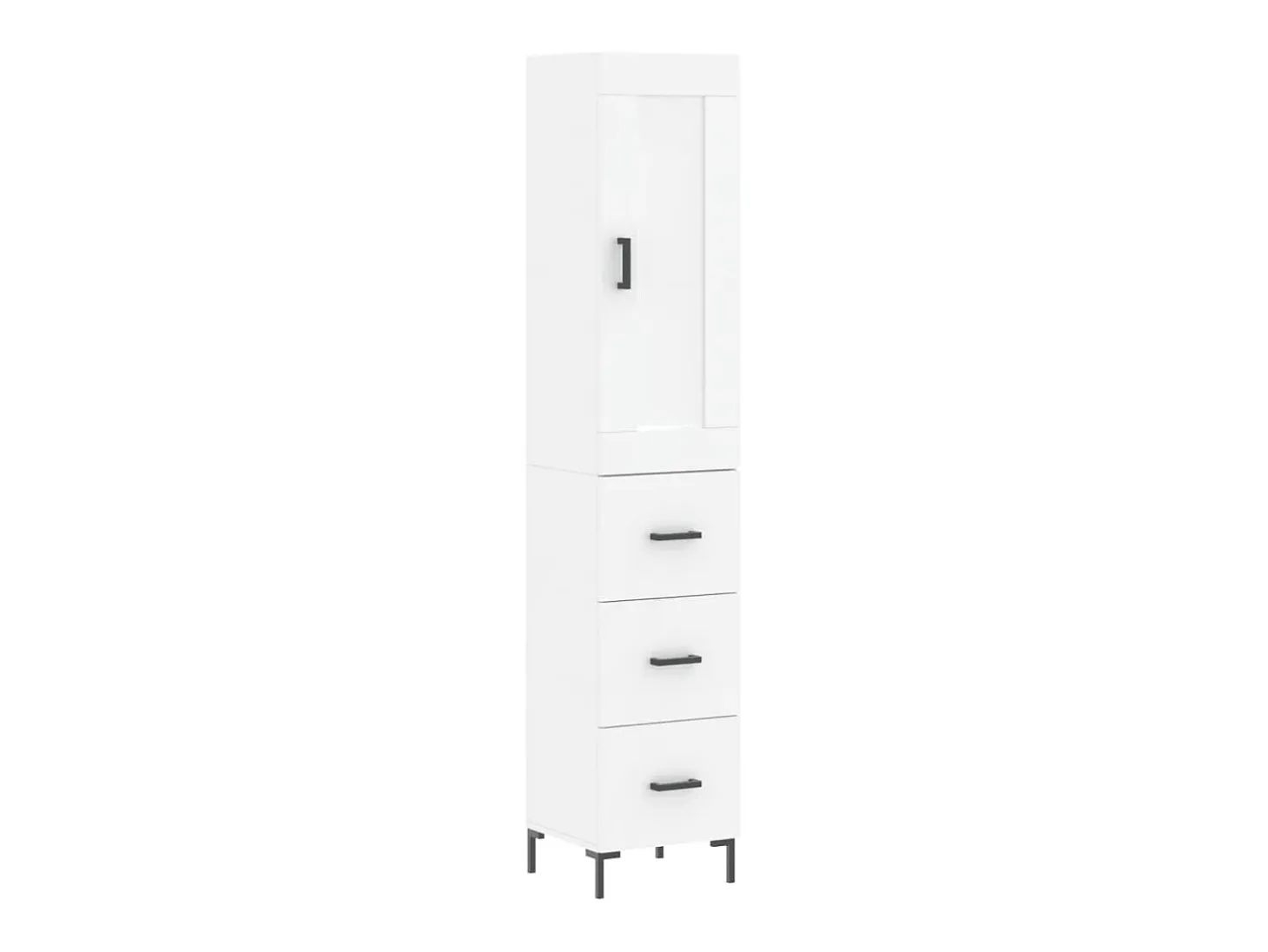 Aparador alto madera contrachapada blanco 34,5x34x180 cm ES16497