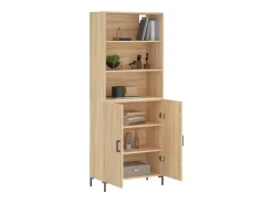 Aparador alto madera contrachapada color roble 69,5x34x180 cm ES12751