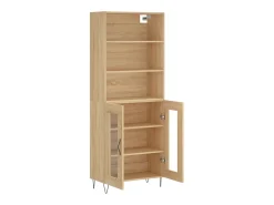 Aparador alto madera contrachapada color roble 69,5x34x180 cm