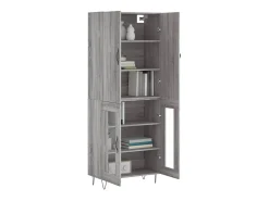 Aparador alto madera contrachapada gris sonoma 69,5x34x180 cm