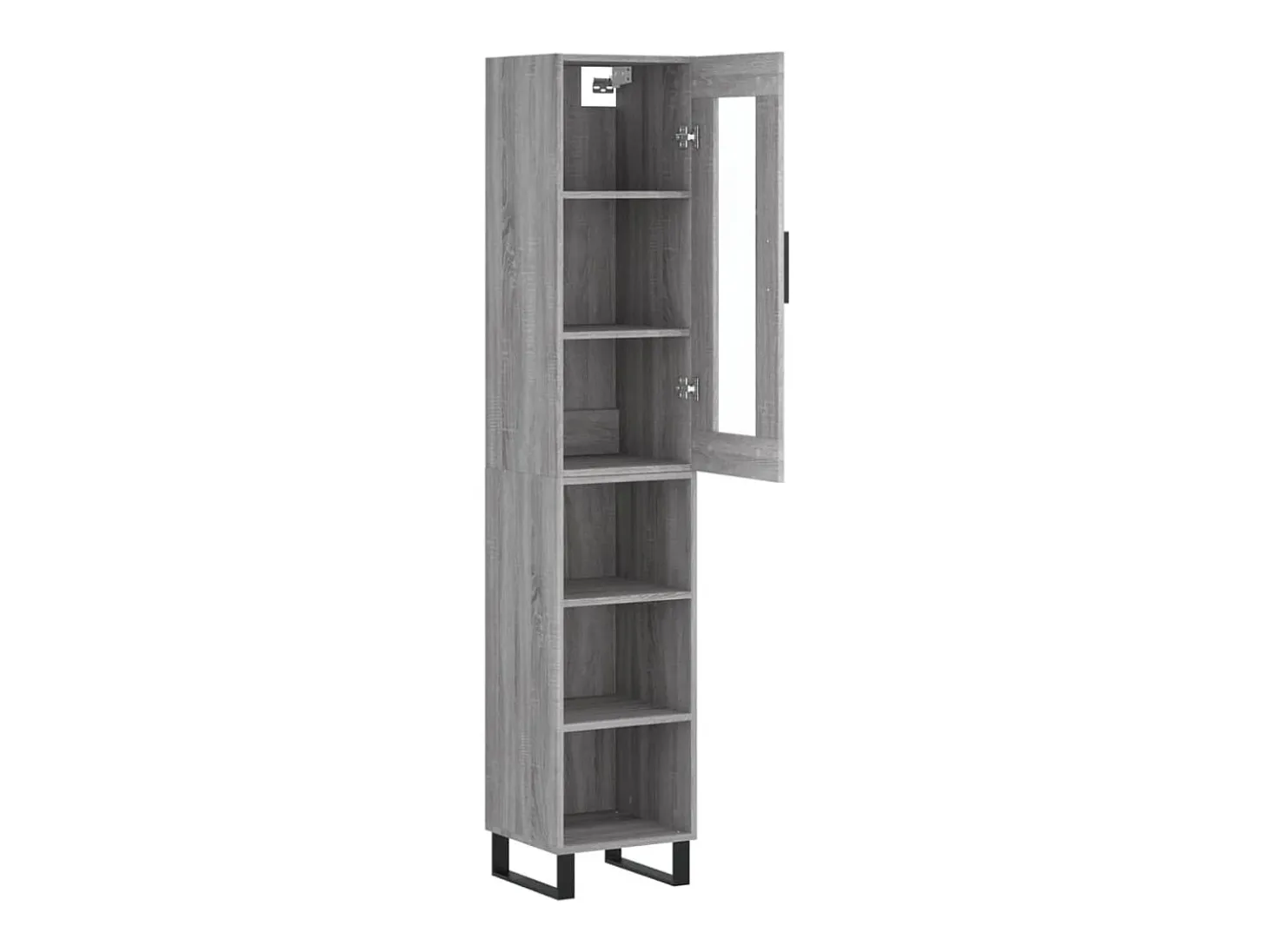 Aparador alto madera contrachapada gris Sonoma 34,5x34x180 cm ES37447