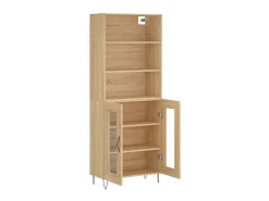 Aparador alto madera contrachapada color roble 69,5x34x180 cm ES82913