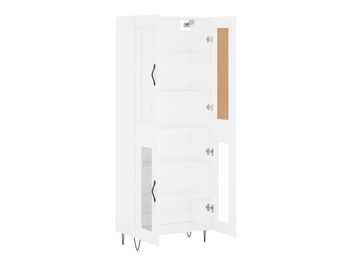 Aparador alto madera contrachapada blanco 69,5x34x180 cm