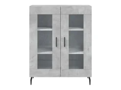 Aparador alto madera contrachapada gris hormigón 69,5x34x180 cm