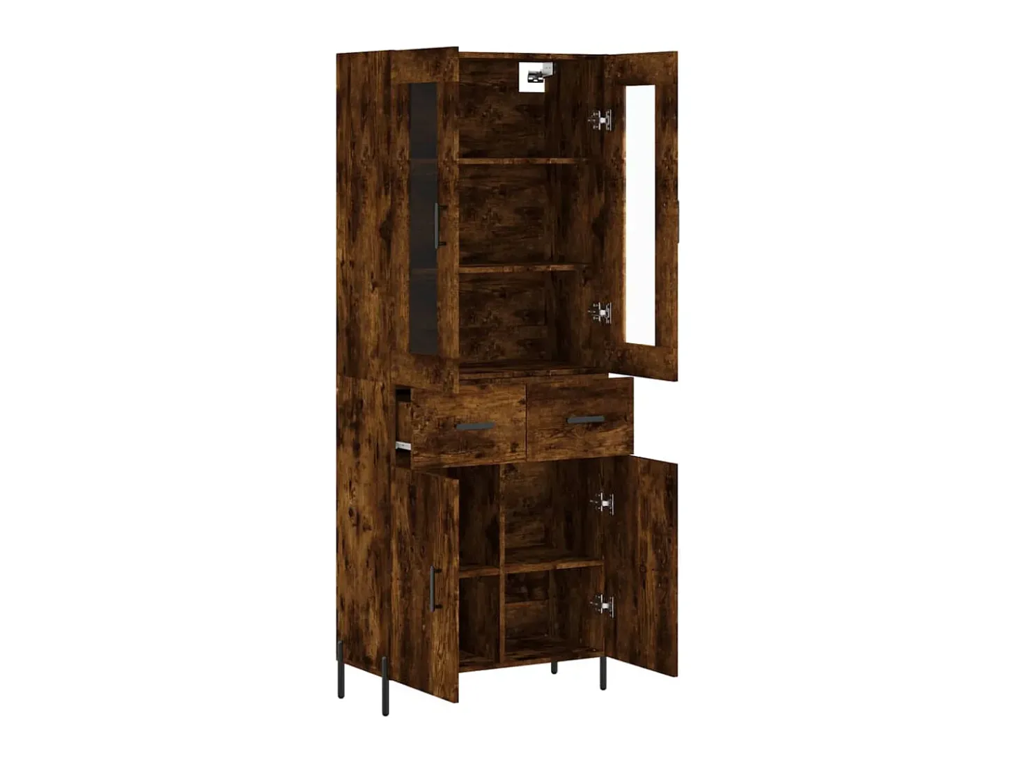 Aparador alto madera contrachapada roble ahumado 69,5x34x180 cm ES53931