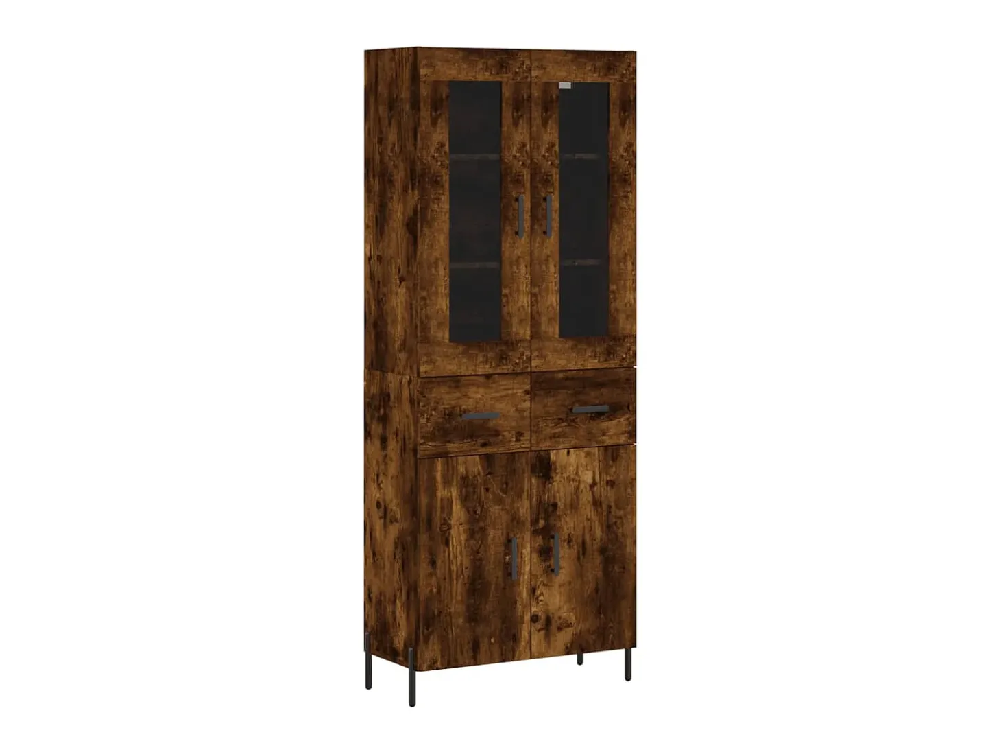 Aparador alto madera contrachapada roble ahumado 69,5x34x180 cm ES53931