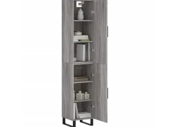 Aparador alto madera contrachapada gris Sonoma 34,5x34x180 cm ES20081