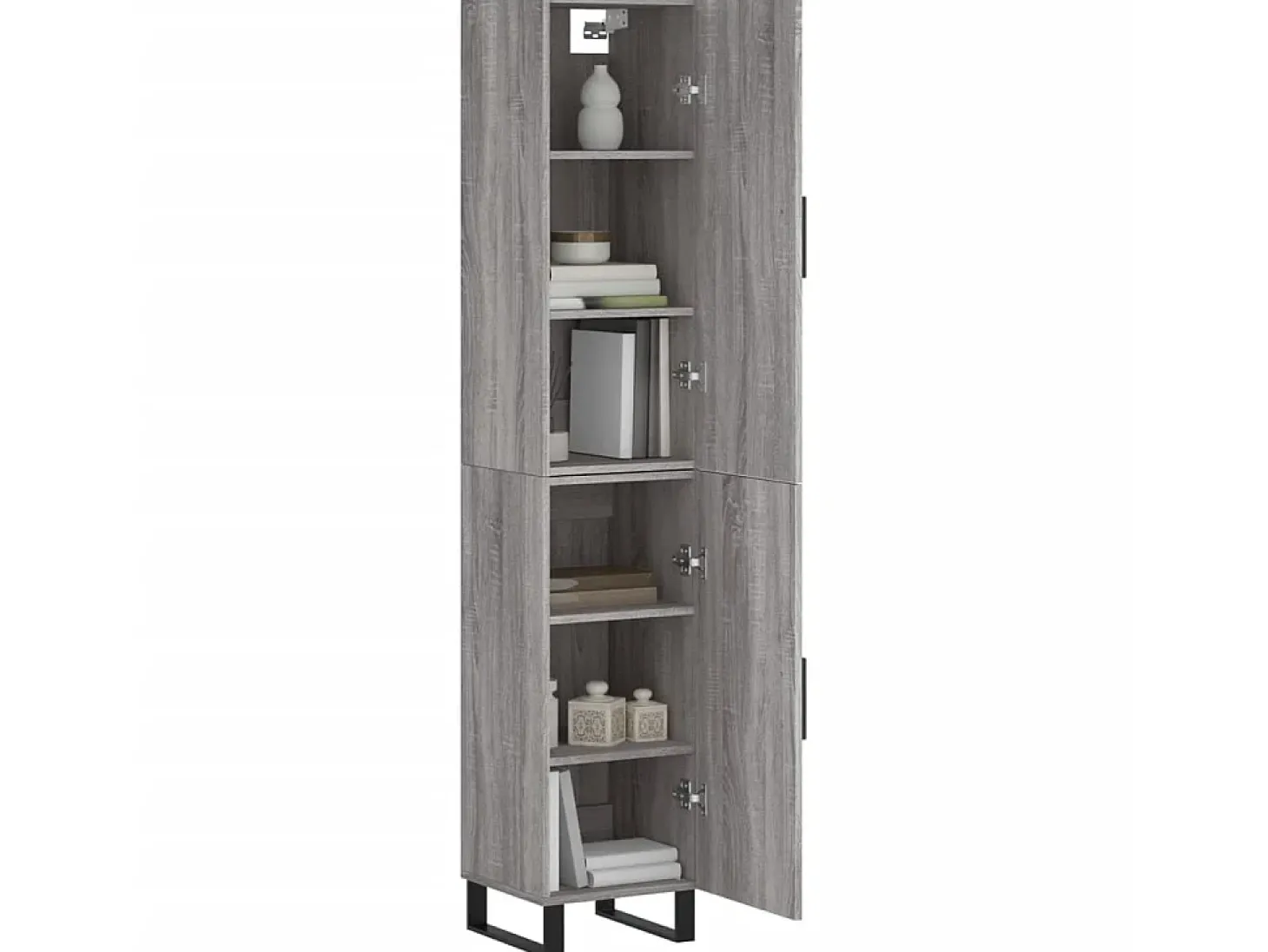 Aparador alto madera contrachapada gris Sonoma 34,5x34x180 cm ES20081