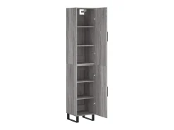 Aparador alto madera contrachapada gris Sonoma 34,5x34x180 cm ES20081