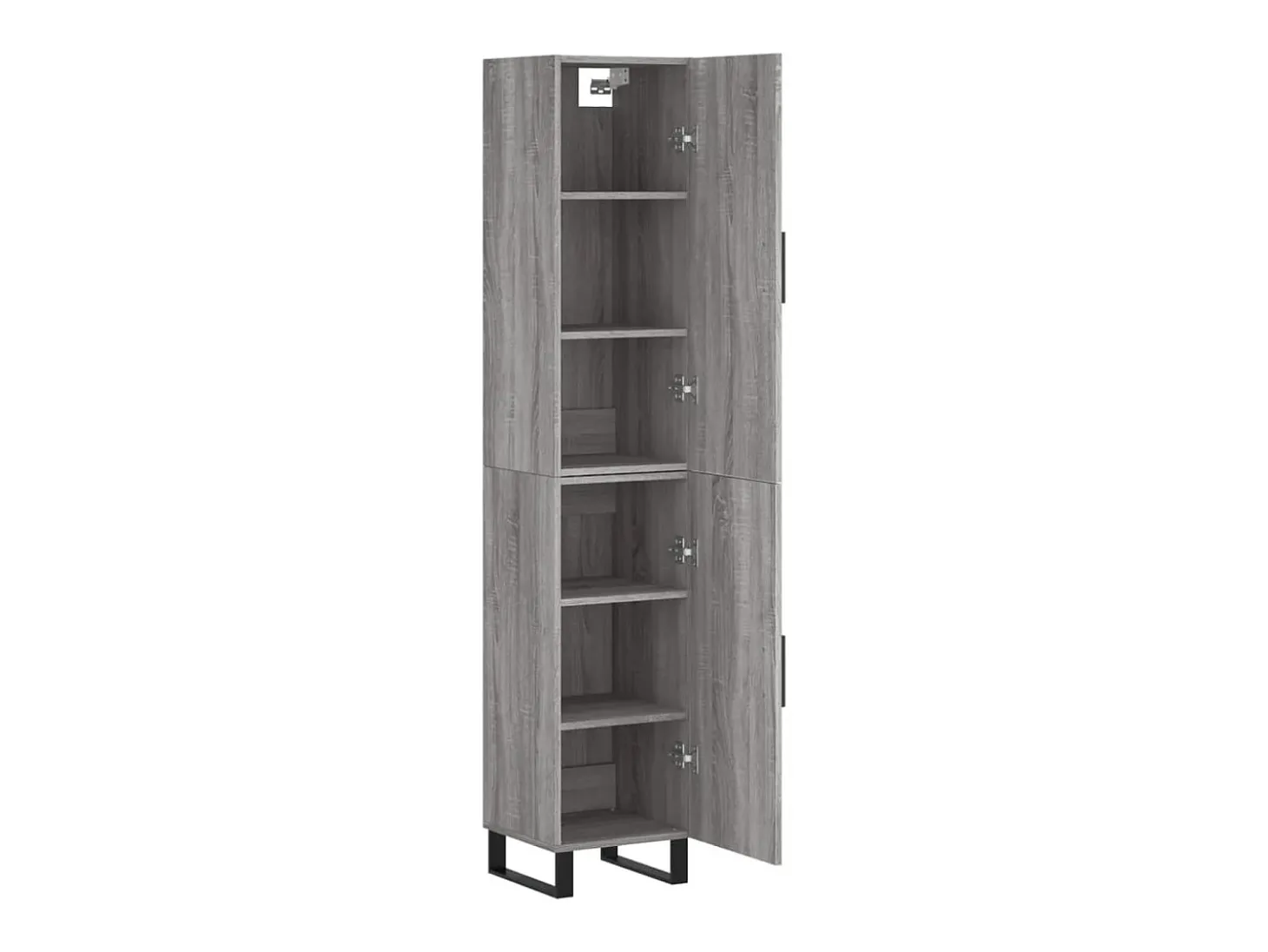 Aparador alto madera contrachapada gris Sonoma 34,5x34x180 cm ES20081