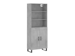 Aparador alto madera contrachapada gris hormigón 69,5x34x180 cm ES66715