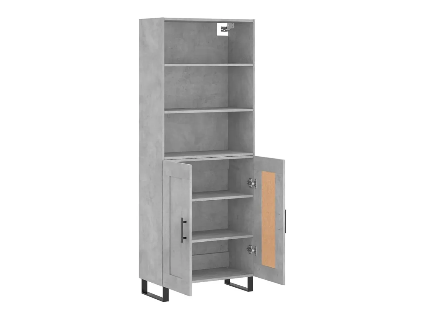 Aparador alto madera contrachapada gris hormigón 69,5x34x180 cm ES66715