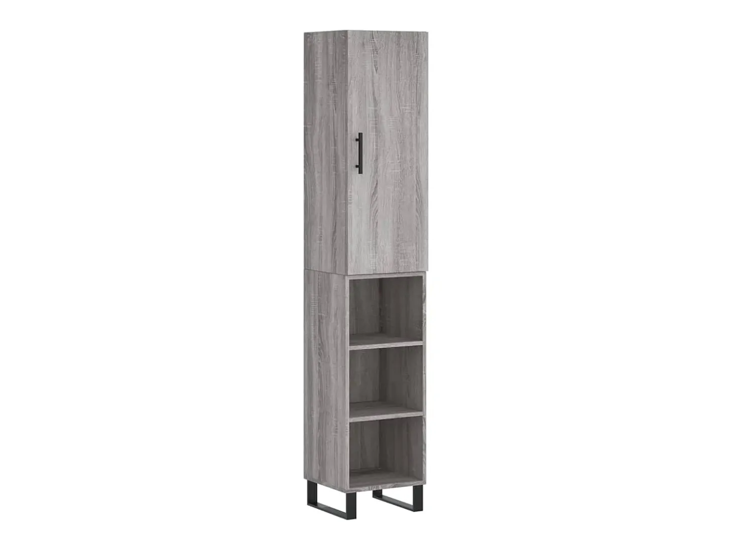Aparador alto madera contrachapada gris Sonoma 34,5x34x180 cm