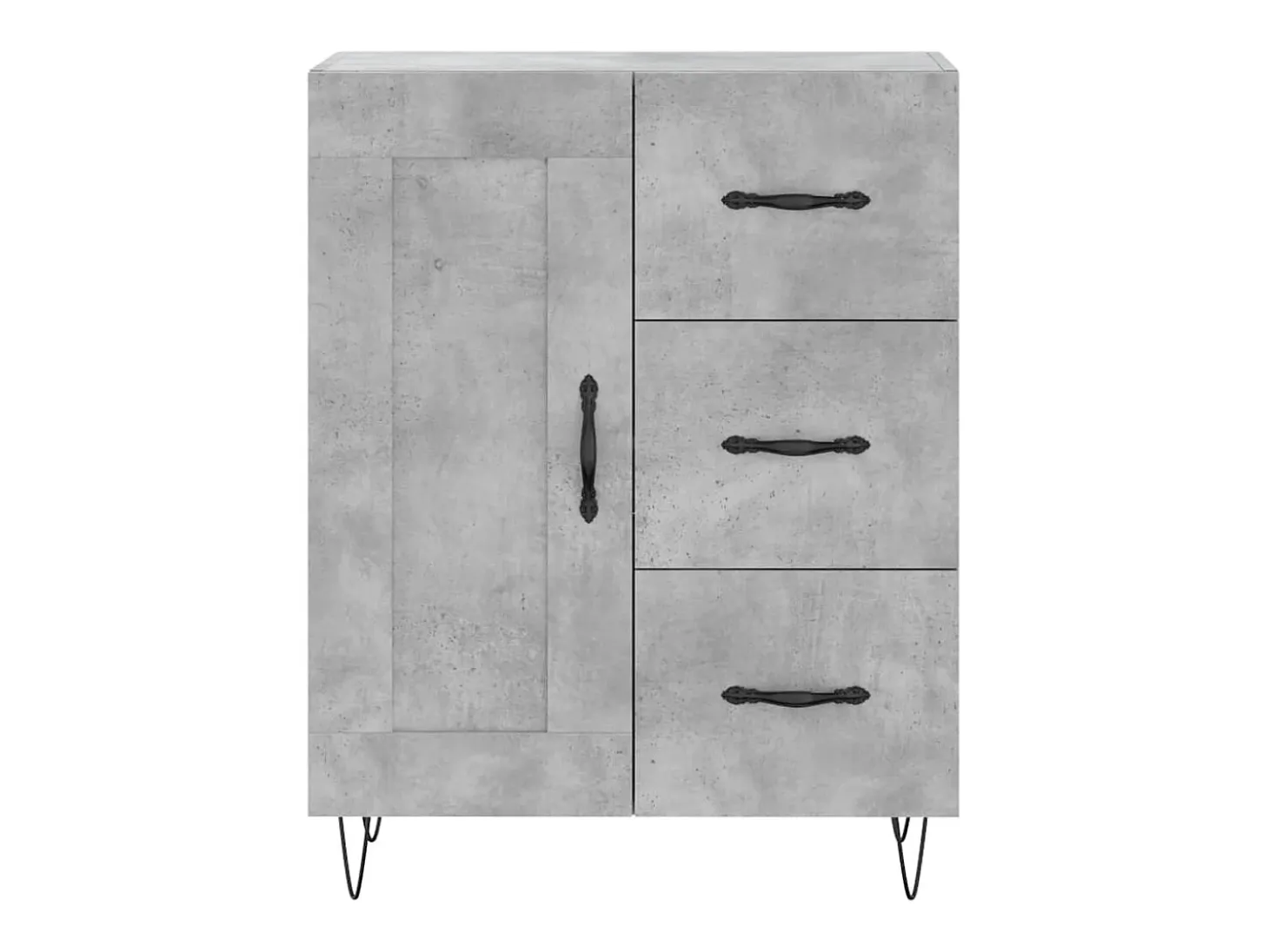 Aparador alto madera contrachapada gris hormigón 69,5x34x180 cm