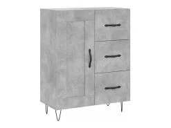 Aparador alto madera contrachapada gris hormigón 69,5x34x180 cm