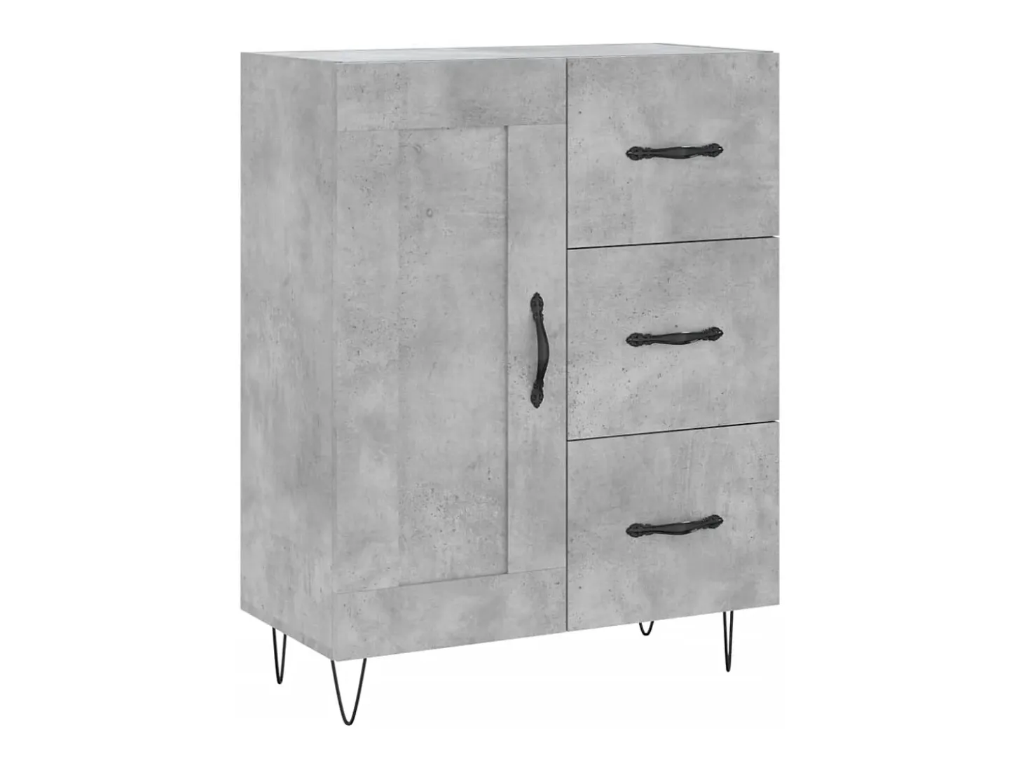 Aparador alto madera contrachapada gris hormigón 69,5x34x180 cm