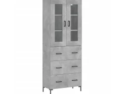 Aparador alto madera contrachapada gris hormigón 69,5x34x180 cm ES82369