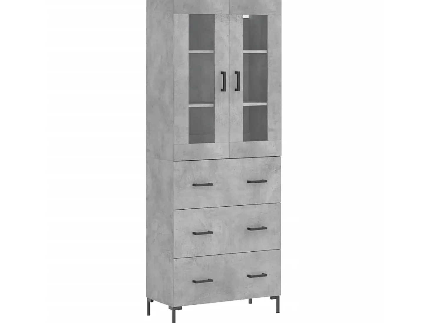 Aparador alto madera contrachapada gris hormigón 69,5x34x180 cm ES82369