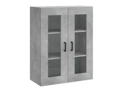Aparador alto madera contrachapada gris hormigón 69,5x34x180 cm ES82369