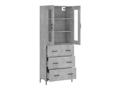 Aparador alto madera contrachapada gris hormigón 69,5x34x180 cm ES82369