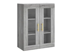 Aparador alto madera contrachapada gris sonoma 69,5x34x180 cm