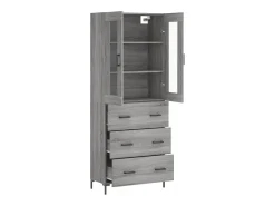 Aparador alto madera contrachapada gris sonoma 69,5x34x180 cm