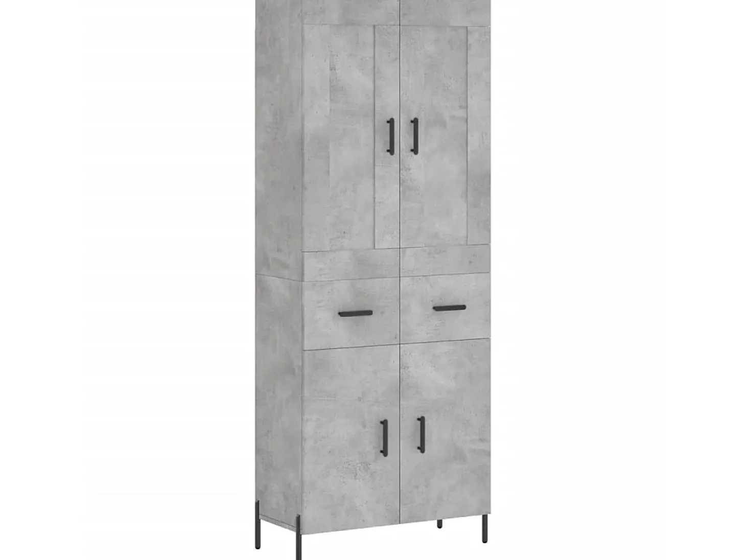 Aparador alto madera contrachapada gris hormigón 69,5x34x180 cm ES74071