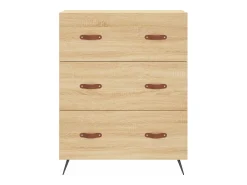Aparador alto madera contrachapada color roble 69,5x34x180 cm